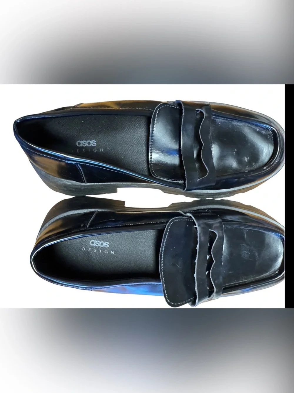 Like new! ASOS Chunky Loafer SZ 10 Black Patent